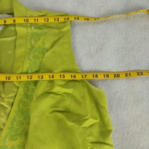 Sarah Spencer Women's Lime Green Linen Blend Blouse And Skirt Size 14W - Picture 11 of 16